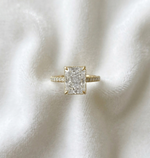 Load image into Gallery viewer, 4.09 CT Radiant Cut Yellow Lab-Grown Diamond Engagement Ring in 14K Yellow Gold (F Color, VVS2 Clarity)