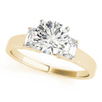 Load image into Gallery viewer, 3-Stone Round &amp; Emerald Engagement Ring – Setting (Size 15)
