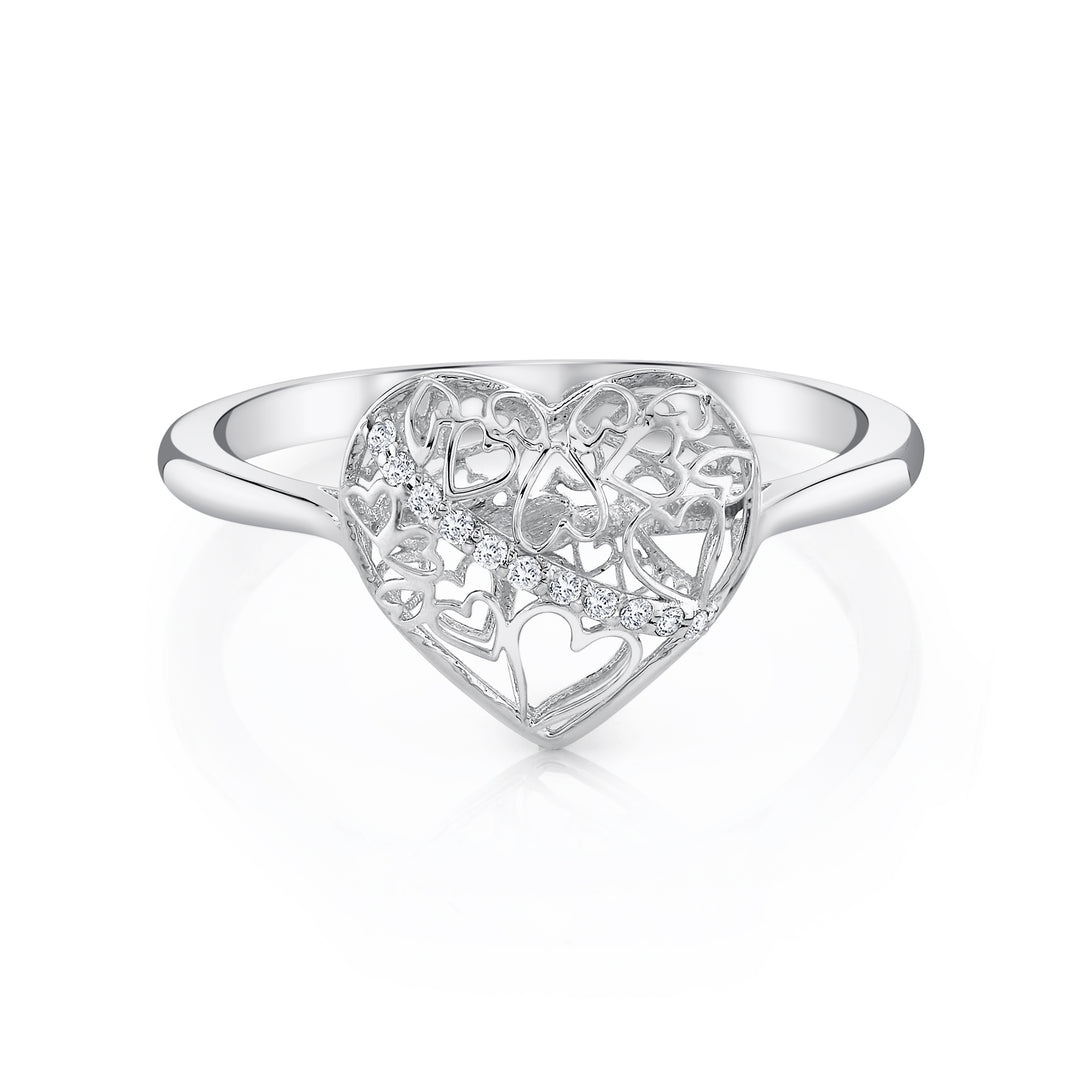 Light Weight Heart Ring - 14Kt Rose - Lab Grown VS-SI1, E/F/G - 85509